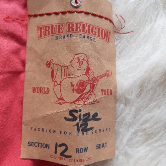 Vintage True Religion Cameron Red Distressed Women's Jeans Siz 12 - Picture 3 of 11